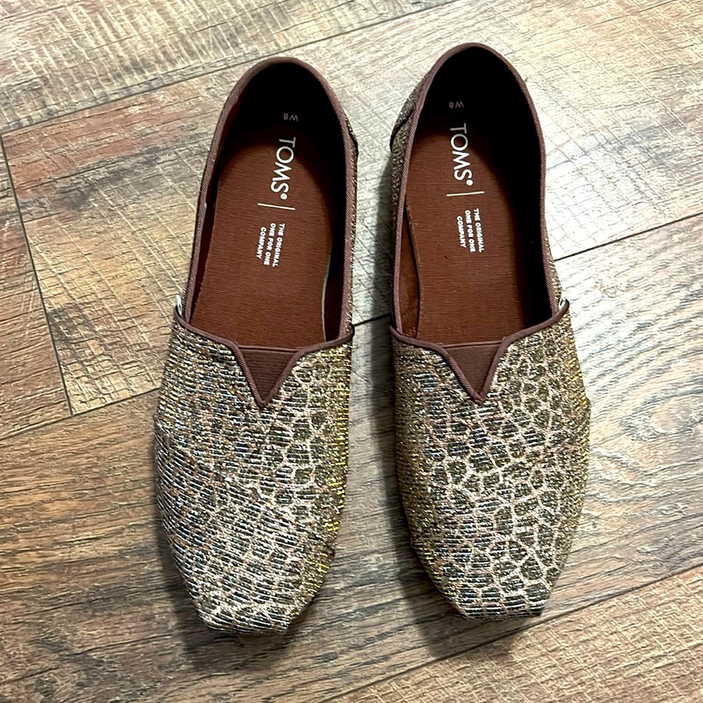 Toms Glitter Animal Print Shoes